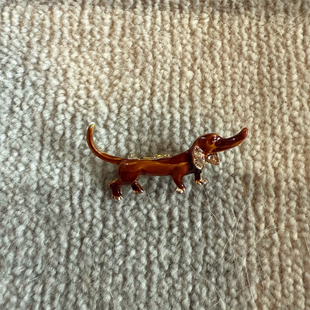 Sparkly Vintage Earrings and  Dachshund Brooch - Picture 9 of 10